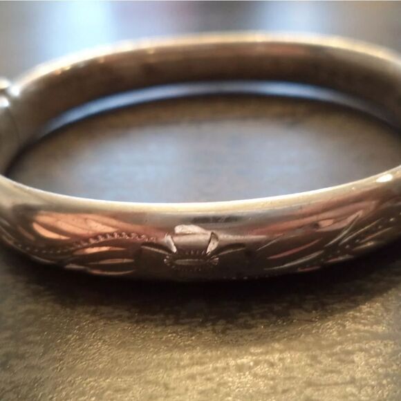 VINTAGE ESTATE SIGNED BOJAR STERLING SILVER FLORAL 7" BRACELET - Picture 2 of 4